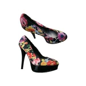 BRASH Floral Print Ultra High Stilleto Heeled 9 Stripper Heels‎ Sexy Going Out